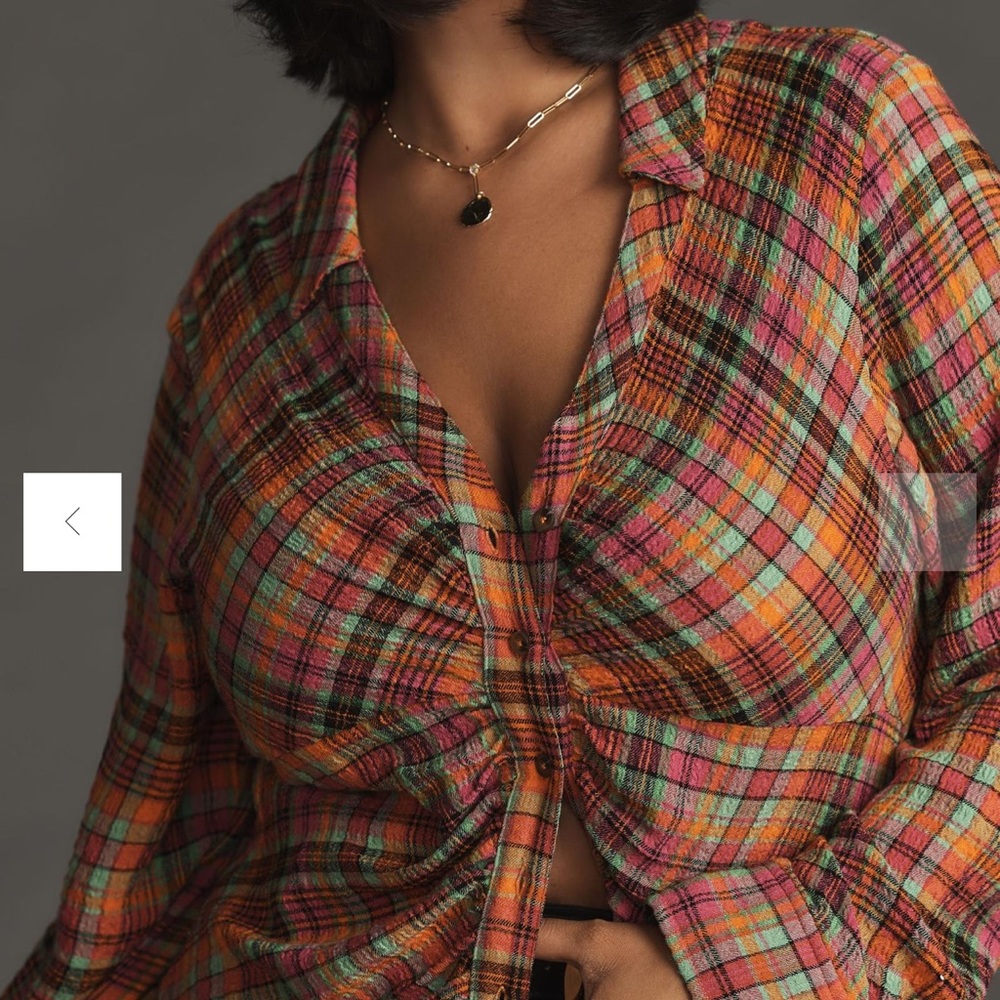 NWT Pilcro Plaid Button Down